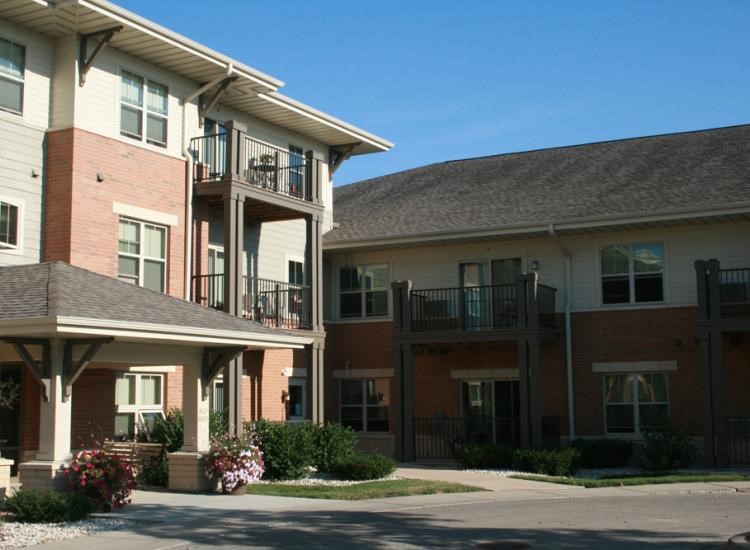 One feature to look for in retirement homes in Menomonee Falls, Wisconsin is private patios in select units. 